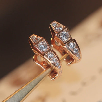 [Vintora]SERPENT PINK GOLD DIAMOND EARRINGS