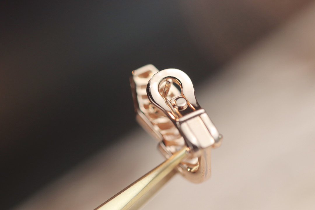 [Vintora]SERPENT PINK GOLD DIAMOND EARRINGS