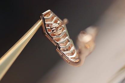 [Vintora]SERPENT PINK GOLD DIAMOND EARRINGS
