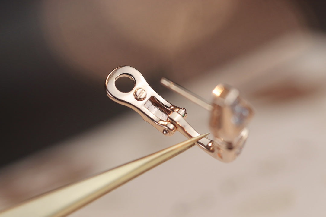 [Vintora]SERPENT PINK GOLD DIAMOND EARRINGS