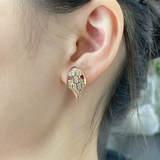 [Vintora]SERPENT DIAMOND STUD EARRINGS
