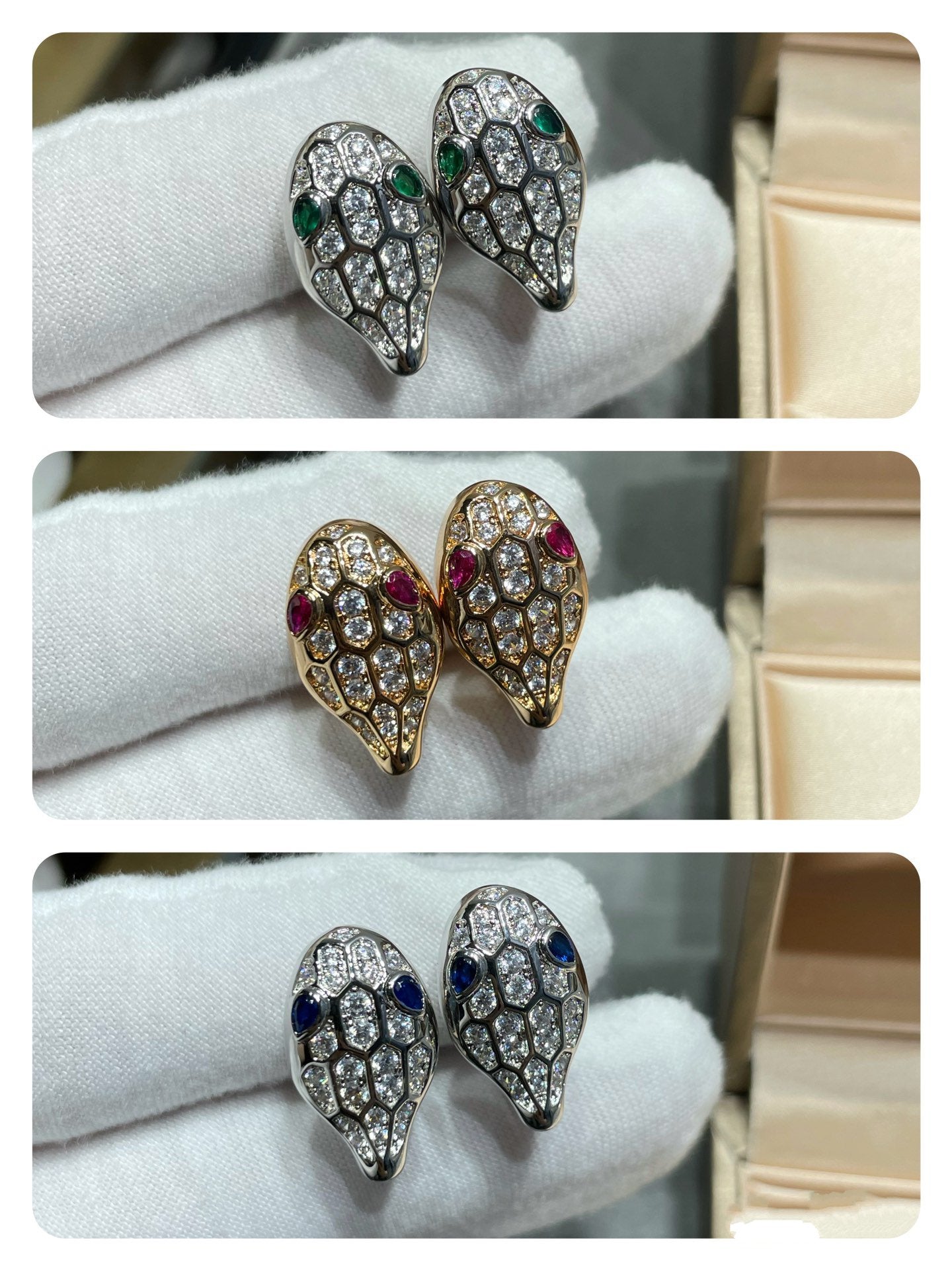 [Vintora]SERPENT DIAMOND STUD EARRINGS