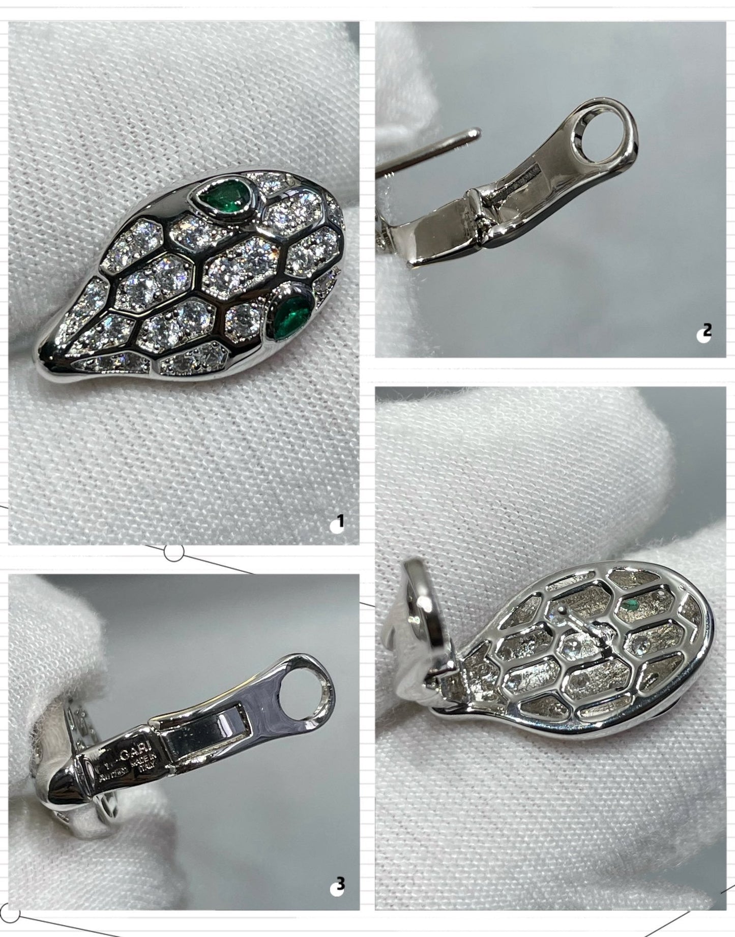 [Vintora]SERPENT DIAMOND STUD EARRINGS
