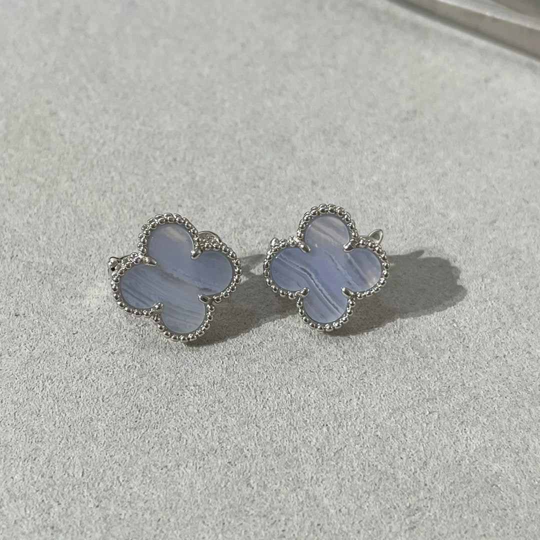 [Vintora]BOUCLES D'OREILLES PAPILLON EN ARGENT AVEC CHALCEDOINE
