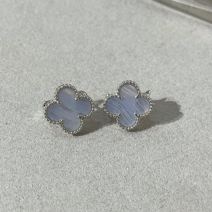 [Vintora]BOUCLES D'OREILLES PAPILLON EN ARGENT AVEC CHALCEDOINE