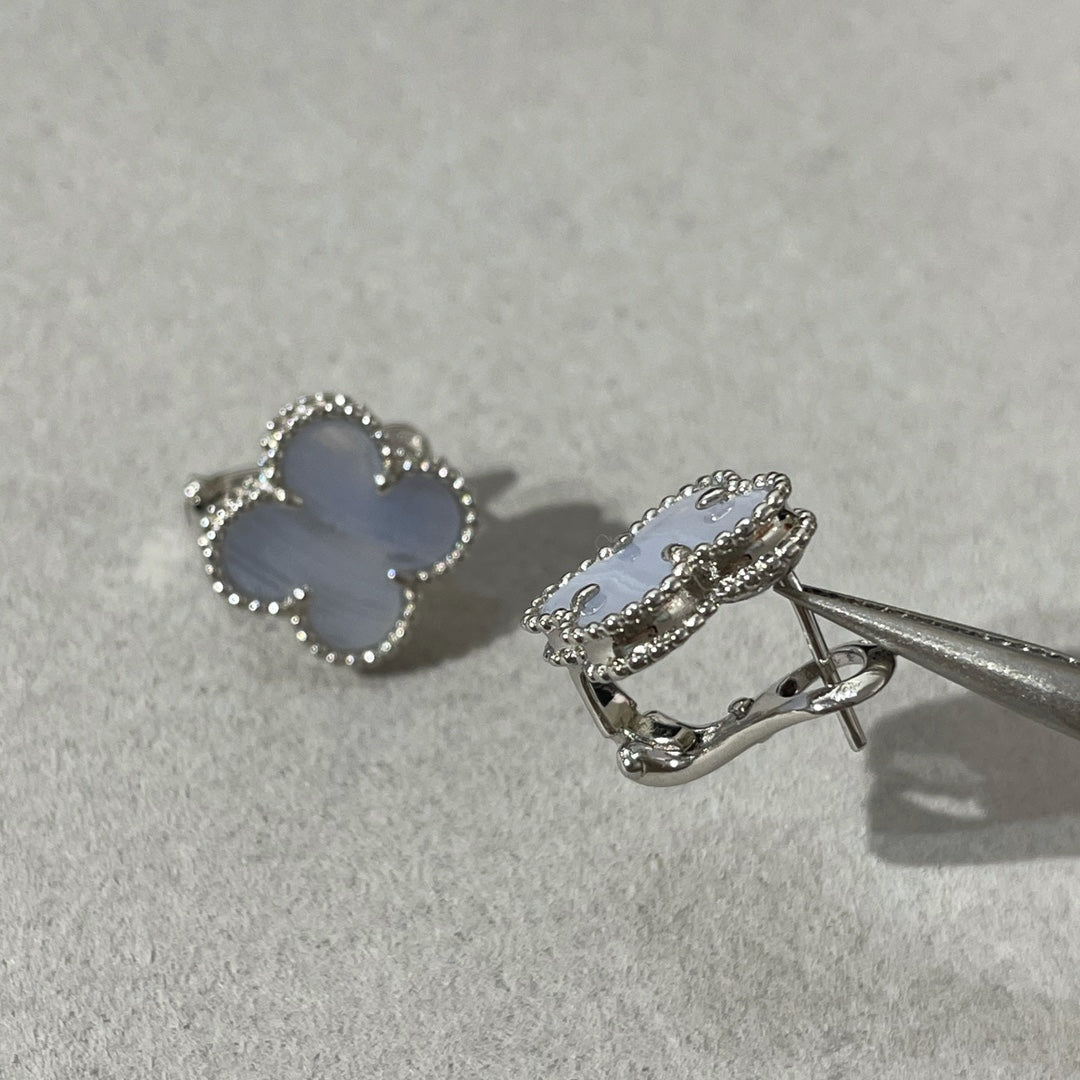 [Vintora]BOUCLES D'OREILLES PAPILLON EN ARGENT AVEC CHALCEDOINE