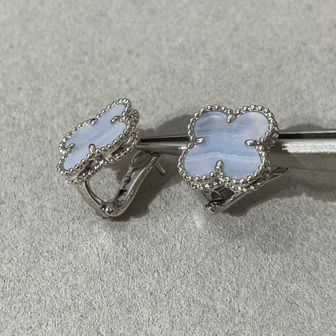 [Vintora]BOUCLES D'OREILLES PAPILLON EN ARGENT AVEC CHALCEDOINE