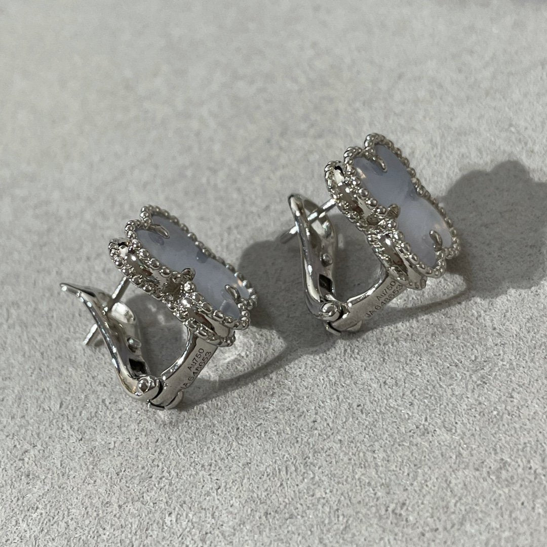 [Vintora]BOUCLES D'OREILLES PAPILLON EN ARGENT AVEC CHALCEDOINE