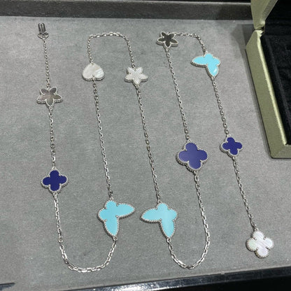 [Vintora]COLLIER TRÈFLE ARGENT 11 MOTIFS