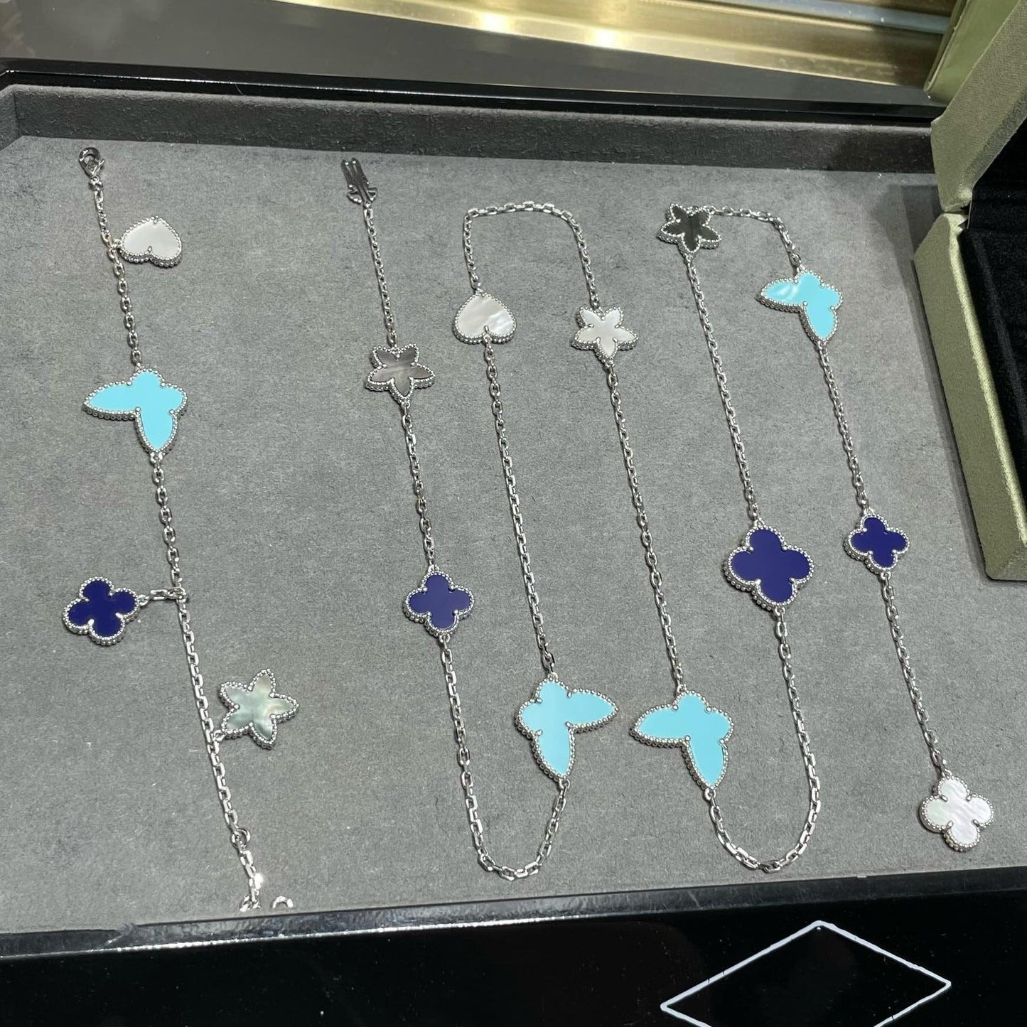 [Vintora]COLLIER TRÈFLE ARGENT 11 MOTIFS