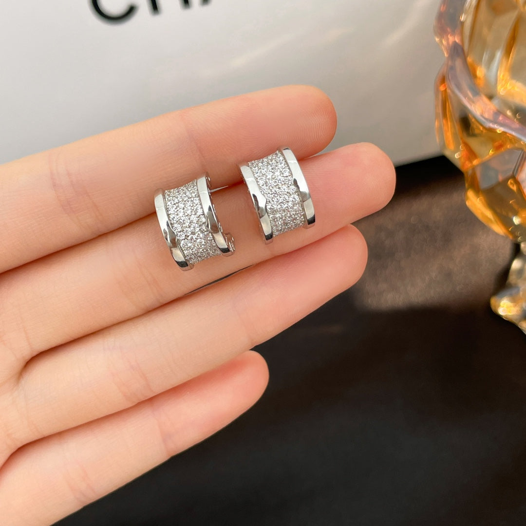 [Vintora]ZERO 1 DIAMOND PAVED EARRINGS