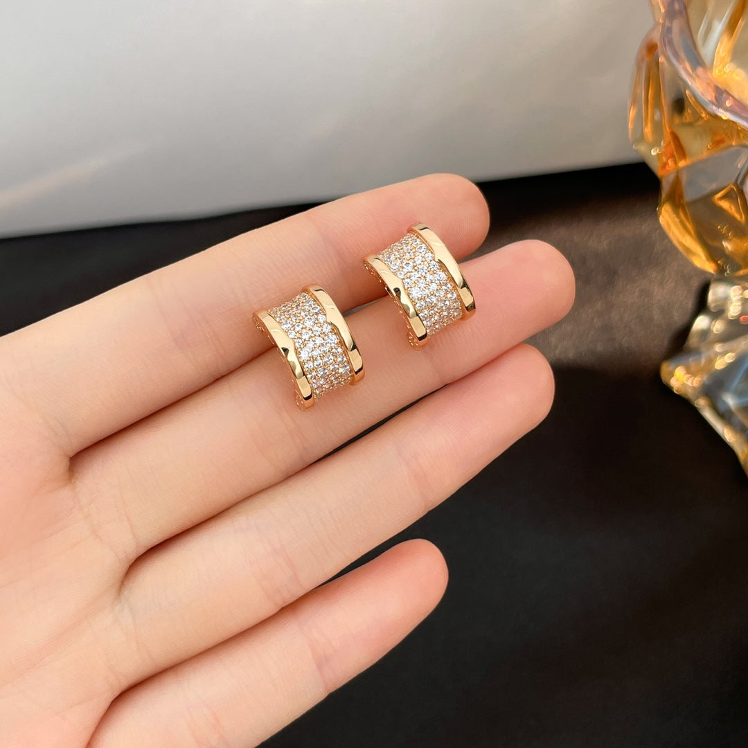 [Vintora]ZERO 1 DIAMOND PAVED EARRINGS
