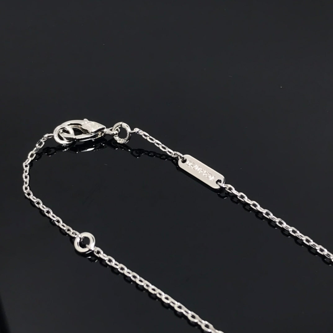 [Vintora]COLLIER LONG TRÈFLE EN PIETERSITE ET ARGENT