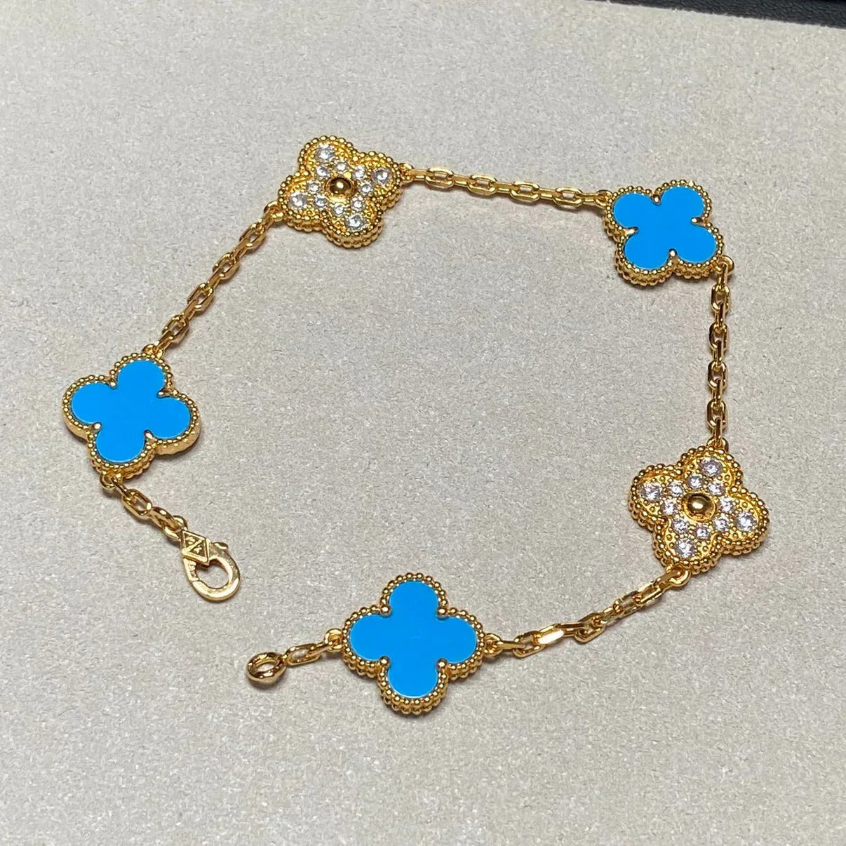 [?Vintora] CLOVER 5 MOTIF BLUE AGATE BRACELET COLLECTION