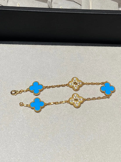 [?Vintora] CLOVER 5 MOTIF BLUE AGATE BRACELET COLLECTION