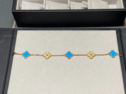[?Vintora] CLOVER 5 MOTIF BLUE AGATE BRACELET COLLECTION