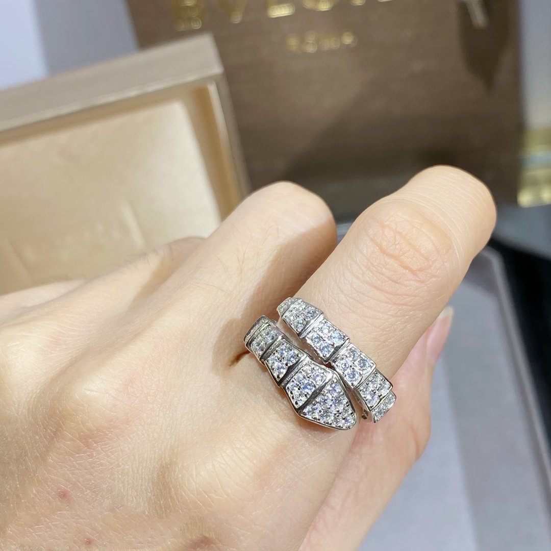 [Vintora]SERPENTI RING SILVER DIAMOND PAVED