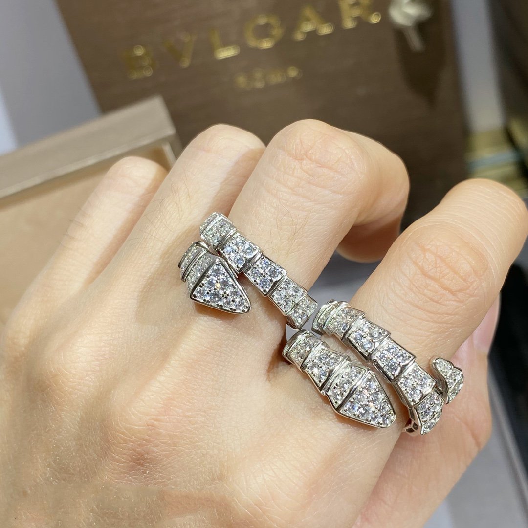 [Vintora]SERPENTI RING SILVER DIAMOND PAVED