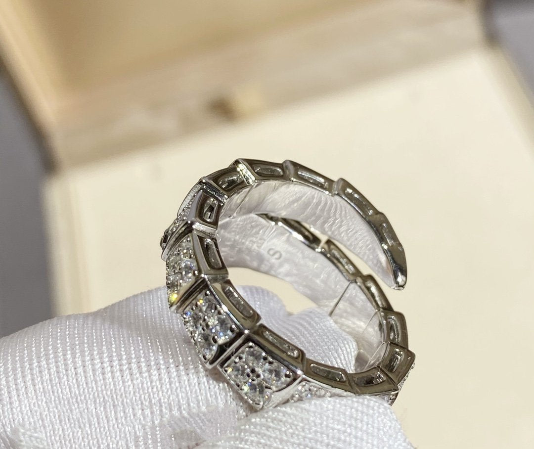 [Vintora]SERPENTI RING SILVER DIAMOND PAVED