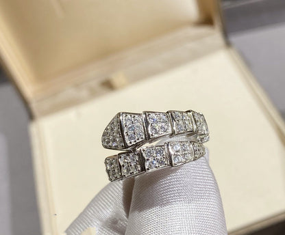 [Vintora]SERPENTI RING SILVER DIAMOND PAVED