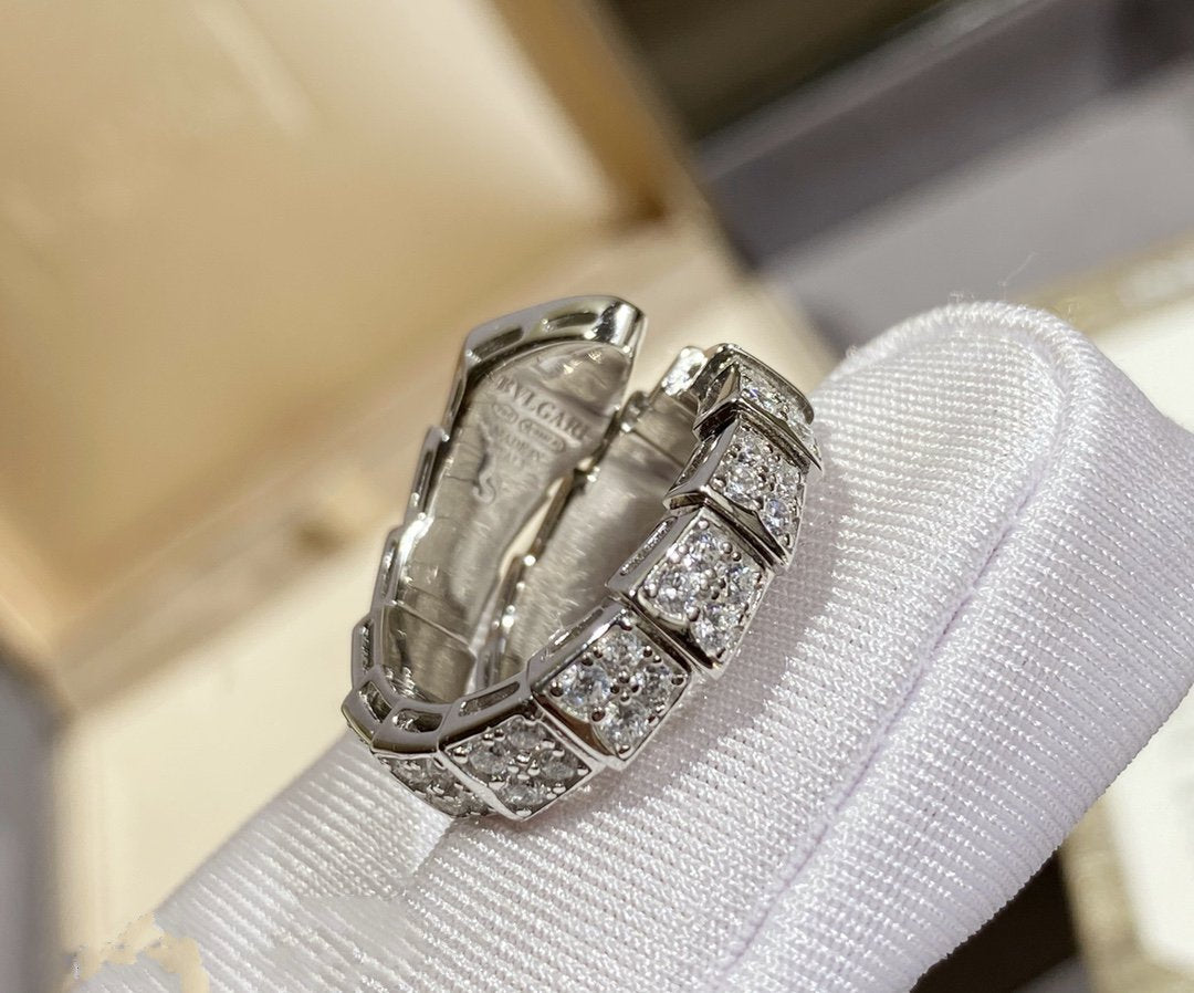 [Vintora]SERPENTI RING SILVER DIAMOND PAVED