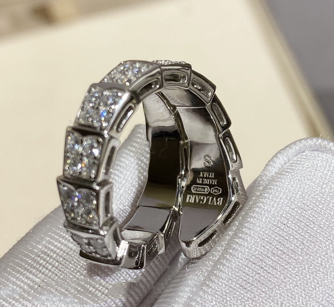 [Vintora]SERPENTI RING SILVER DIAMOND PAVED