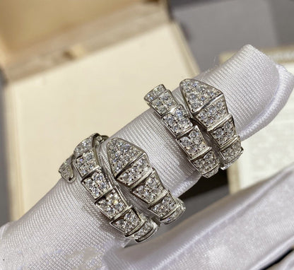 [Vintora]SERPENTI RING SILVER DIAMOND PAVED