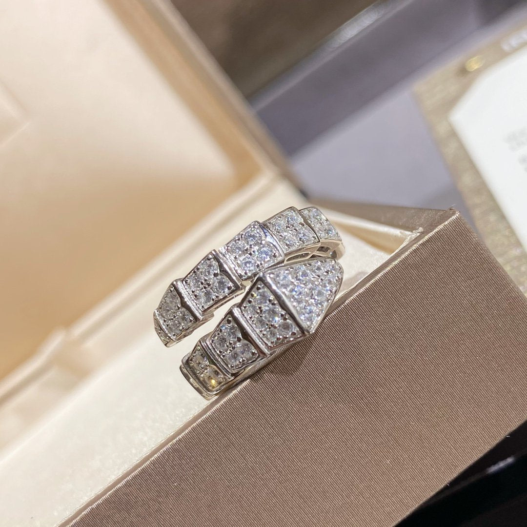[Vintora]SERPENTI RING SILVER DIAMOND PAVED