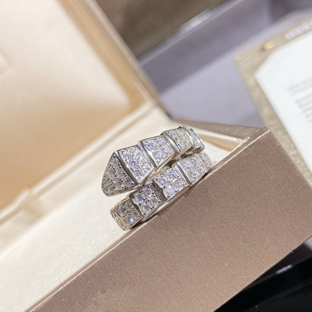 [Vintora]SERPENTI RING SILVER DIAMOND PAVED
