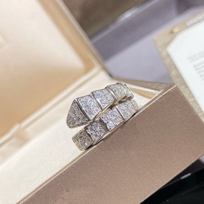 [Vintora]SERPENTI RING SILVER DIAMOND PAVED