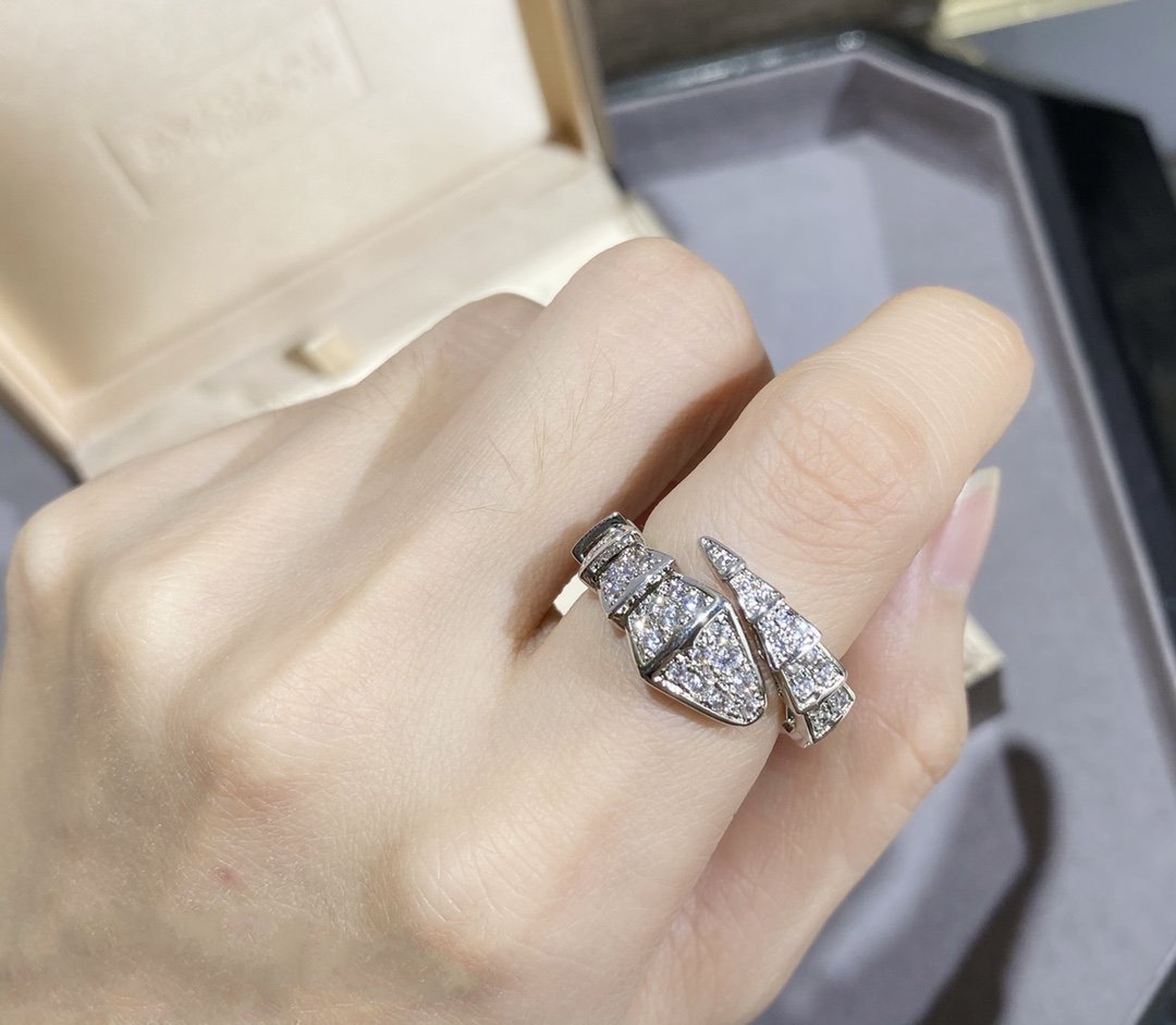 [Vintora]SERPENTI LARGE RING SILVER DIAMOND PAVED