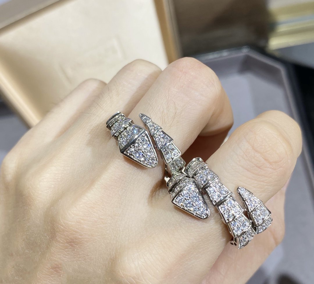 [Vintora]SERPENTI LARGE RING SILVER DIAMOND PAVED