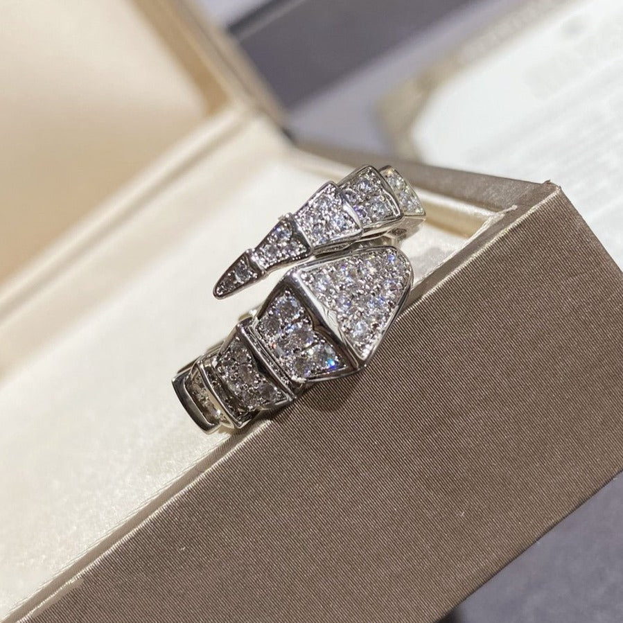 [Vintora]SERPENTI LARGE RING SILVER DIAMOND PAVED
