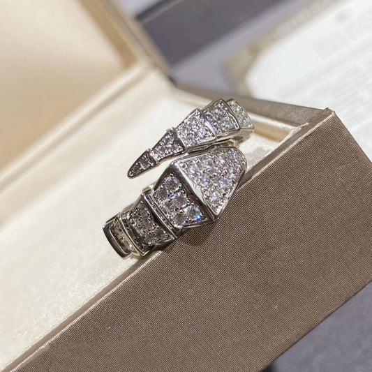 [Vintora]SERPENTI LARGE RING SILVER DIAMOND PAVED