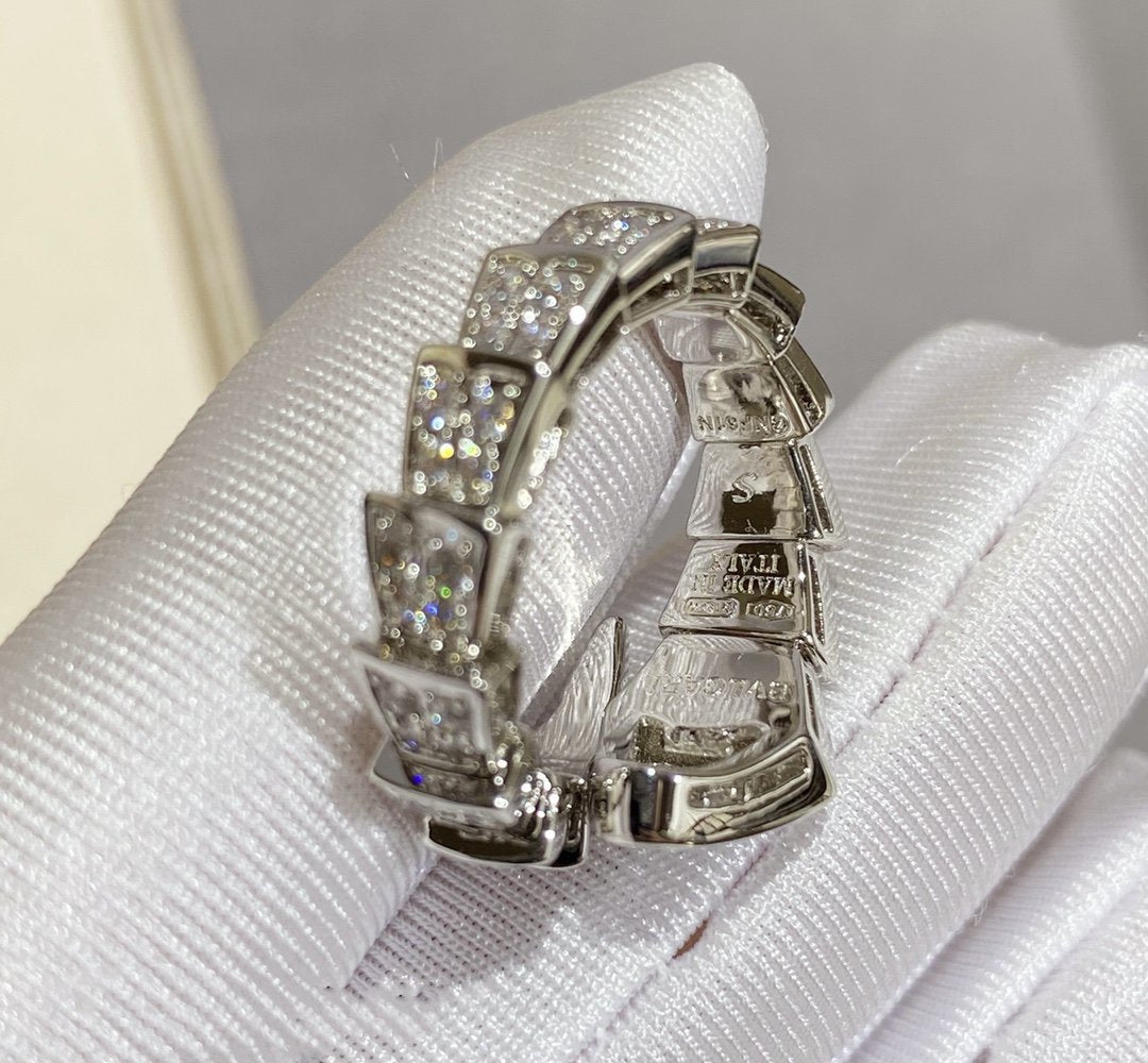 [Vintora]SERPENTI LARGE RING SILVER DIAMOND PAVED