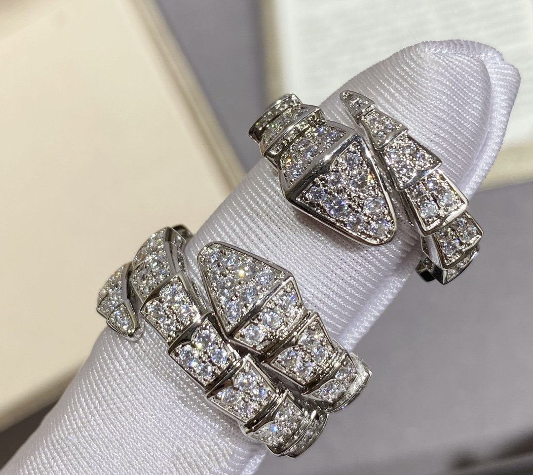 [Vintora]SERPENTI LARGE RING SILVER DIAMOND PAVED