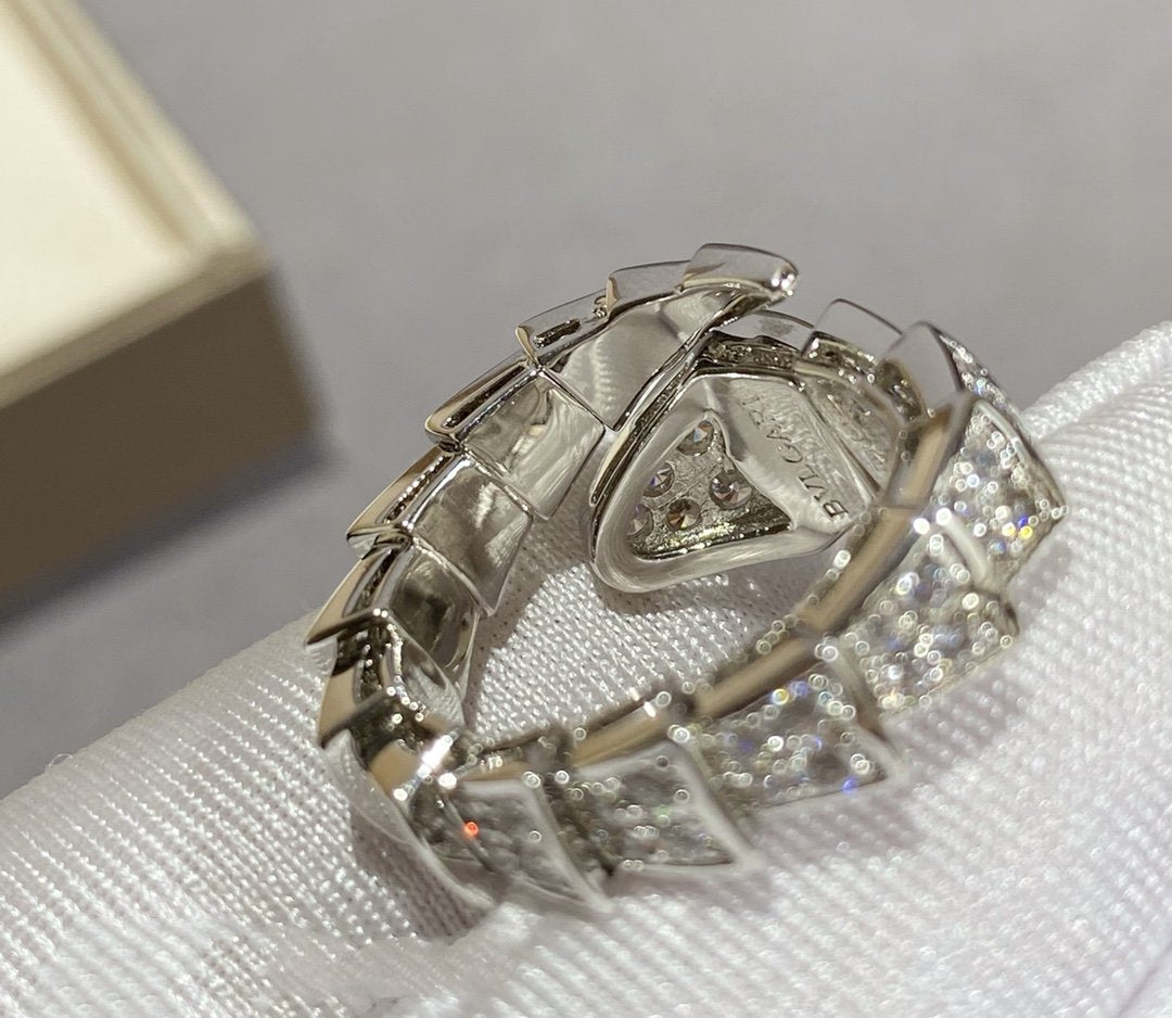 [Vintora]SERPENTI LARGE RING SILVER DIAMOND PAVED
