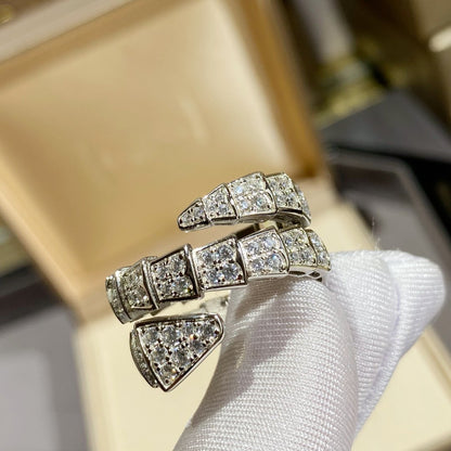 [Vintora]SERPENTI DOUBLE RING SILVER DIAMOND PAVED