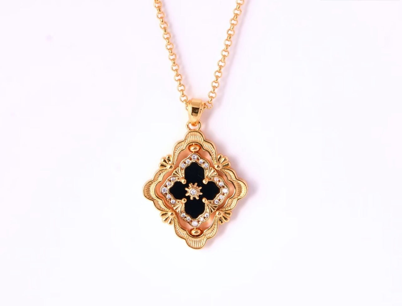 [?Vintora] B.C.L ENAMEL ROTATING SINGLE-DIAMOND NECKLACE¡ꡧVarious colors¡ê?