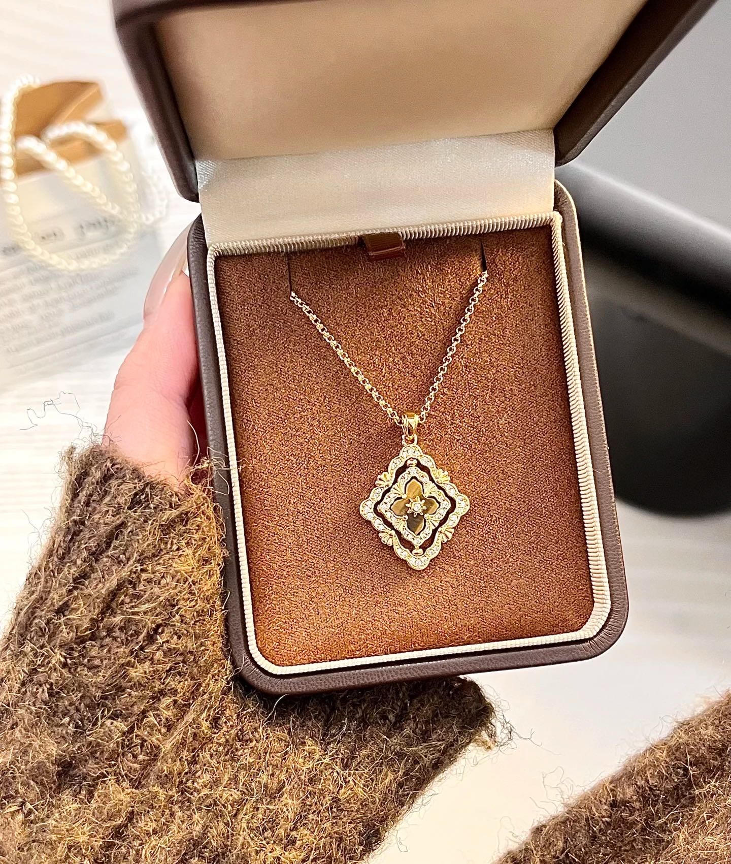 [?Vintora] B.C.L ENAMEL ROTATING SINGLE-DIAMOND NECKLACE¡ꡧVarious colors¡ê?