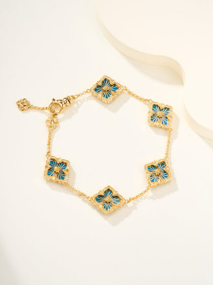 [?Vintora]B.C.L ENAMELED Five-Flower Bracelet¡ꡧVarious Colors)