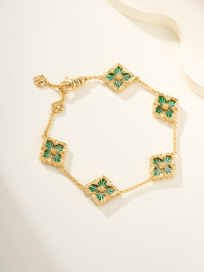 [?Vintora]B.C.L ENAMELED Five-Flower Bracelet¡ꡧVarious Colors)