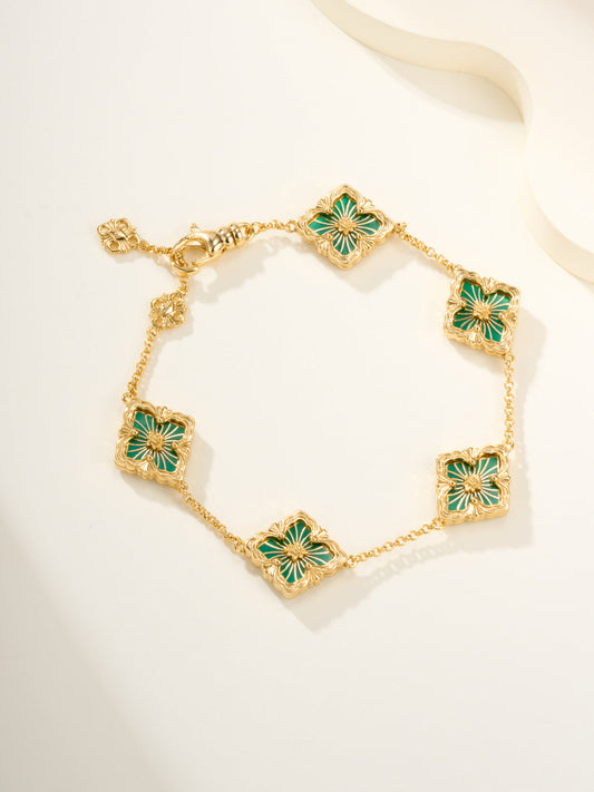 [?Vintora]B.C.L ENAMELED Five-Flower Bracelet¡ꡧVarious Colors)