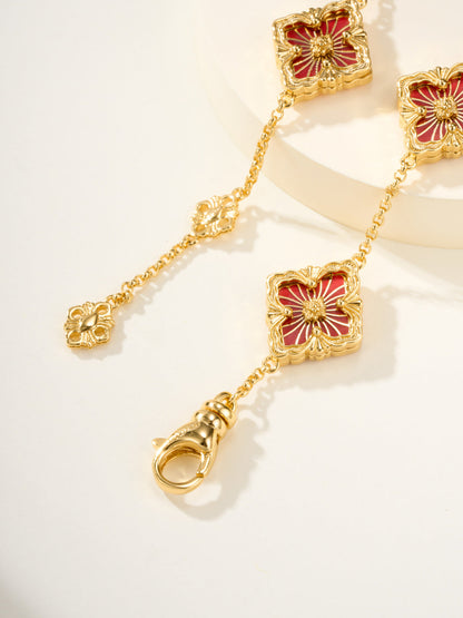 [?Vintora]B.C.L ENAMELED Five-Flower Bracelet¡ꡧVarious Colors)