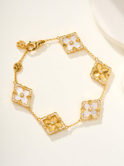 [?Vintora]B.C.L ENAMELED Five-Flower Bracelet¡ꡧVarious Colors) BIG SIZE