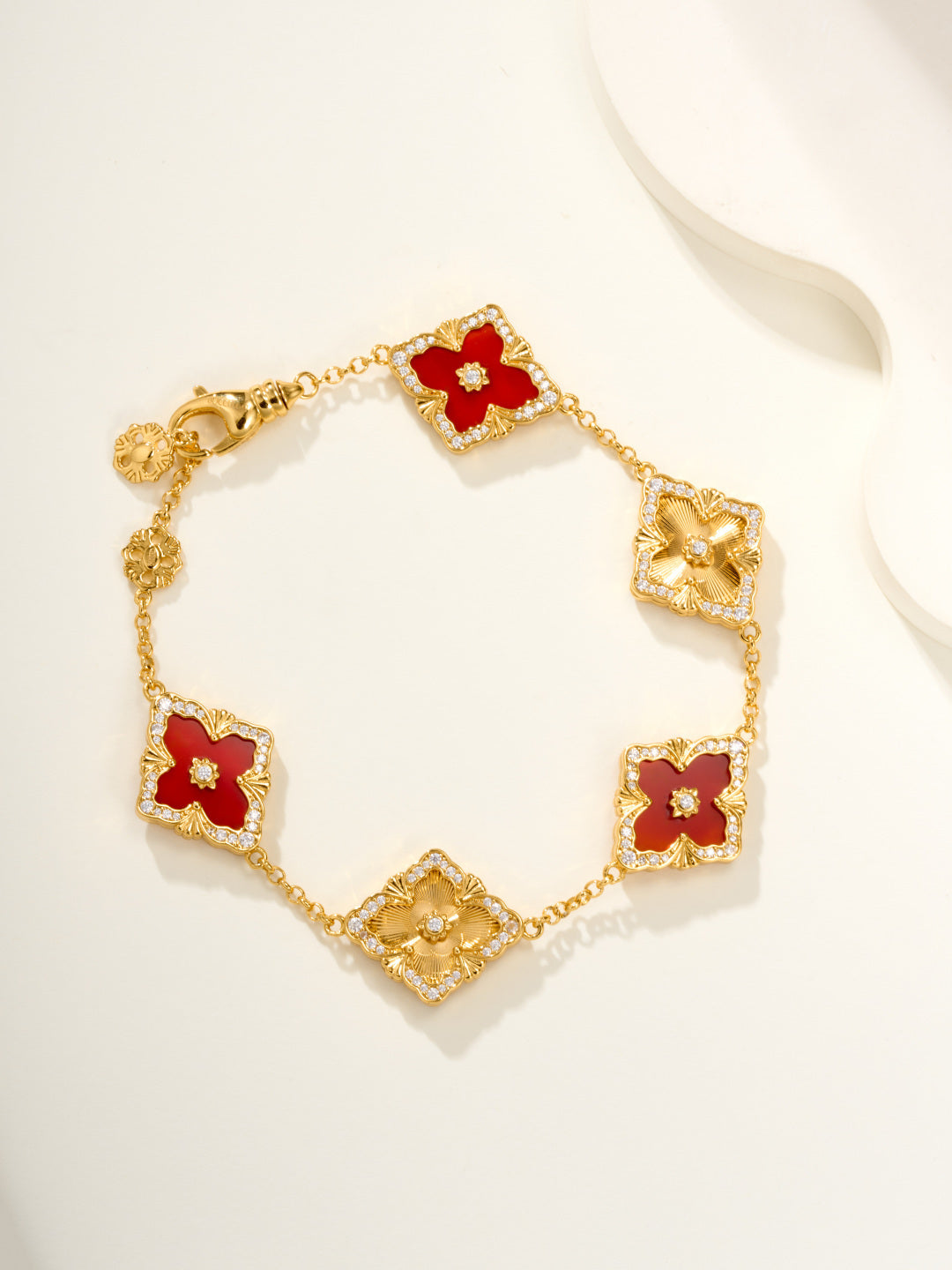 [?Vintora]B.C.L ENAMELED Five-Flower Bracelet¡ꡧVarious Colors) BIG SIZE