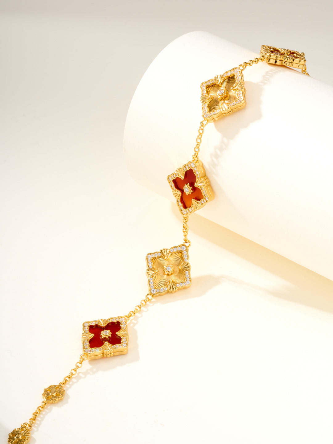 [?Vintora]B.C.L ENAMELED Five-Flower Bracelet¡ꡧVarious Colors) BIG SIZE