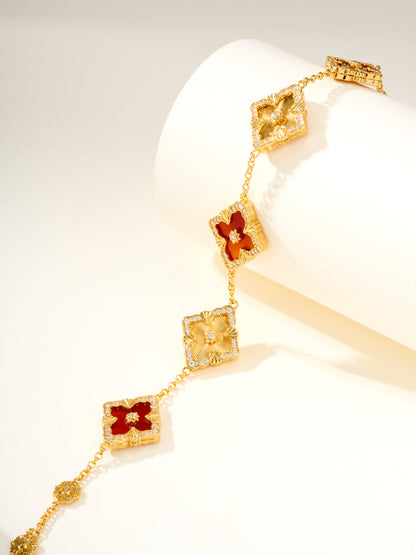 [?Vintora]B.C.L ENAMELED Five-Flower Bracelet¡ꡧVarious Colors) BIG SIZE