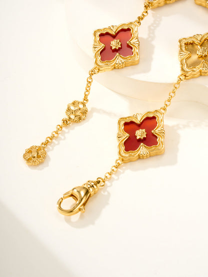 [?Vintora]B.C.L ENAMELED Five-Flower Bracelet¡ꡧVarious Colors) BIG SIZE