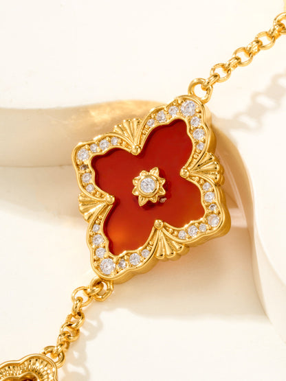 [?Vintora]B.C.L ENAMELED Five-Flower Bracelet¡ꡧVarious Colors) BIG SIZE